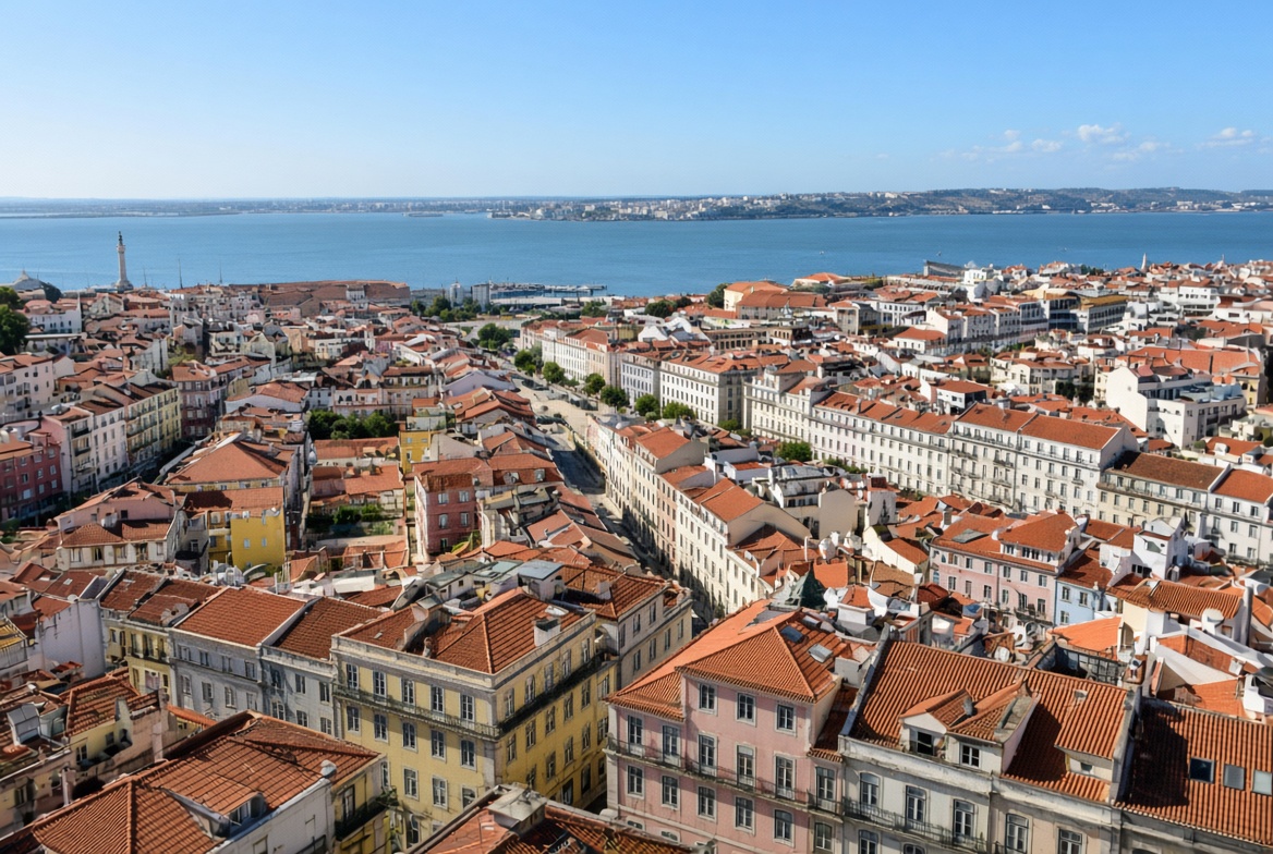 Rooftops of the Baixa district seen from above
